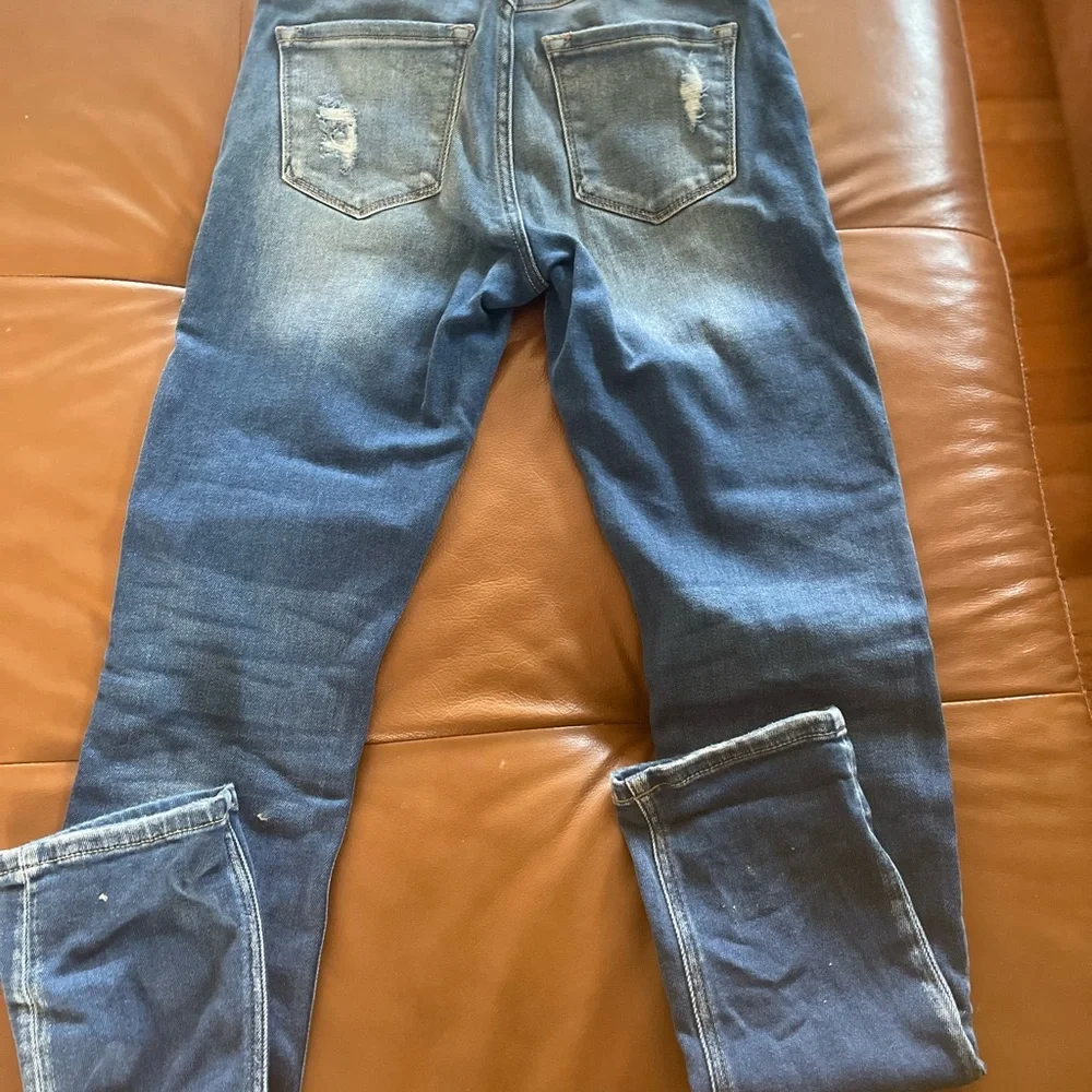 Blue Distressed Womens Jeans - Picture 6 of 8